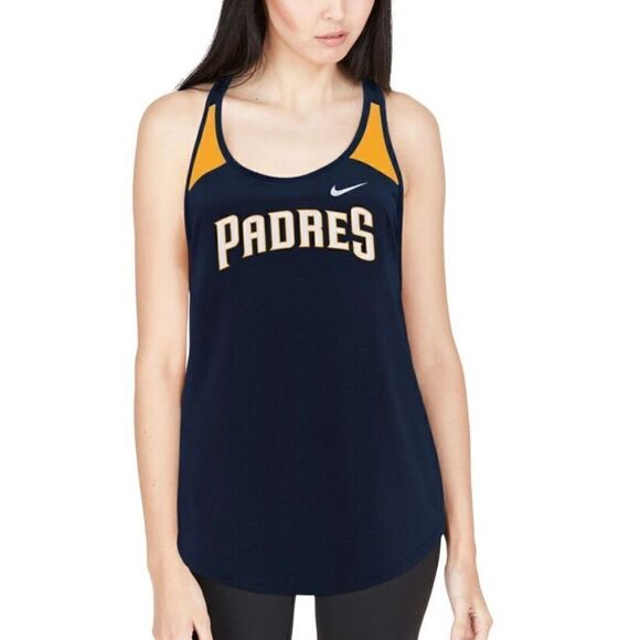 Nike San‎ Diego Padres Navy Wordmark Legend Racerback Tank Top - Picture 1 of 5